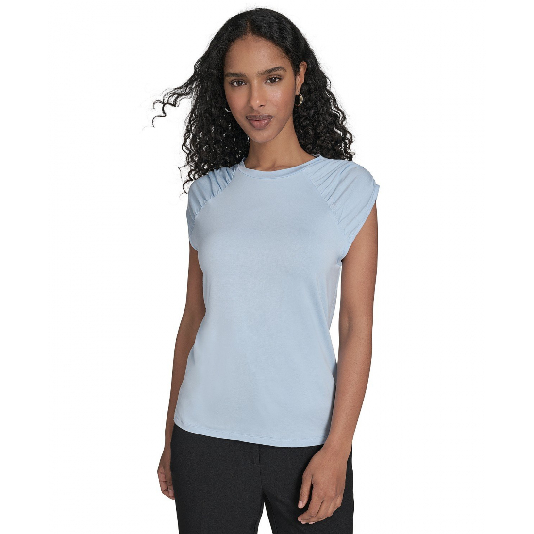 Femmes's 'Crewneck Ruched' Top à manches courtes