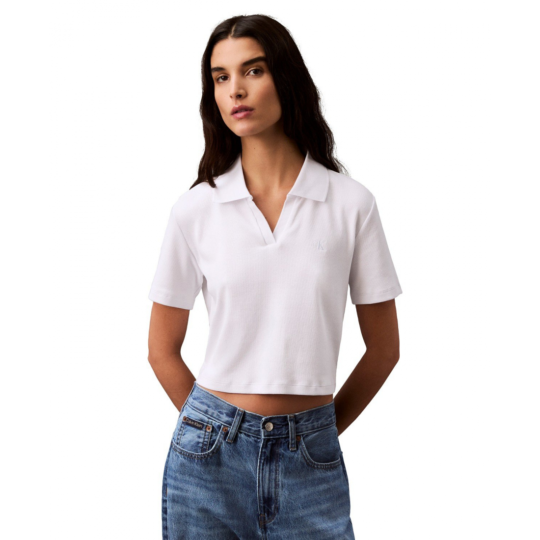 Femmes's 'Ribbed Monogram-Logo' Polo