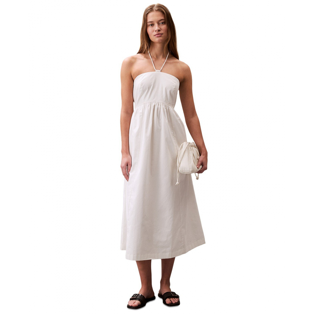 Robe Midi 'Twill Halter' pour Femmes