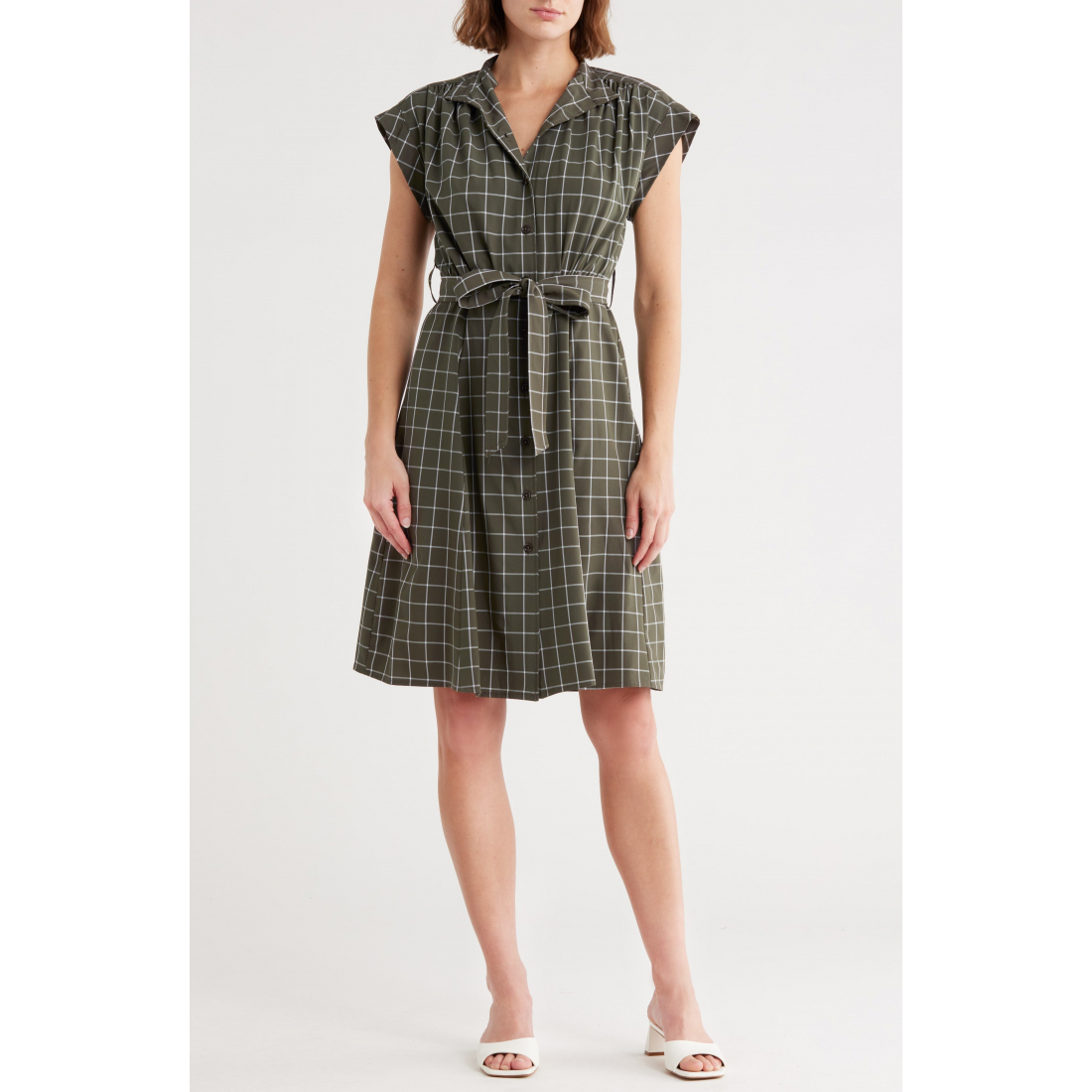 Women's 'Gingham Check Belted' Shirtdress