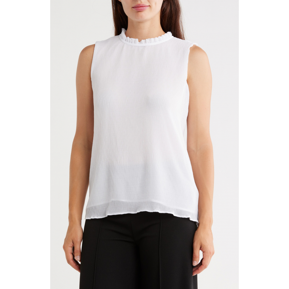 Haut sans manches 'Pleat Mock Neck' pour Femmes
