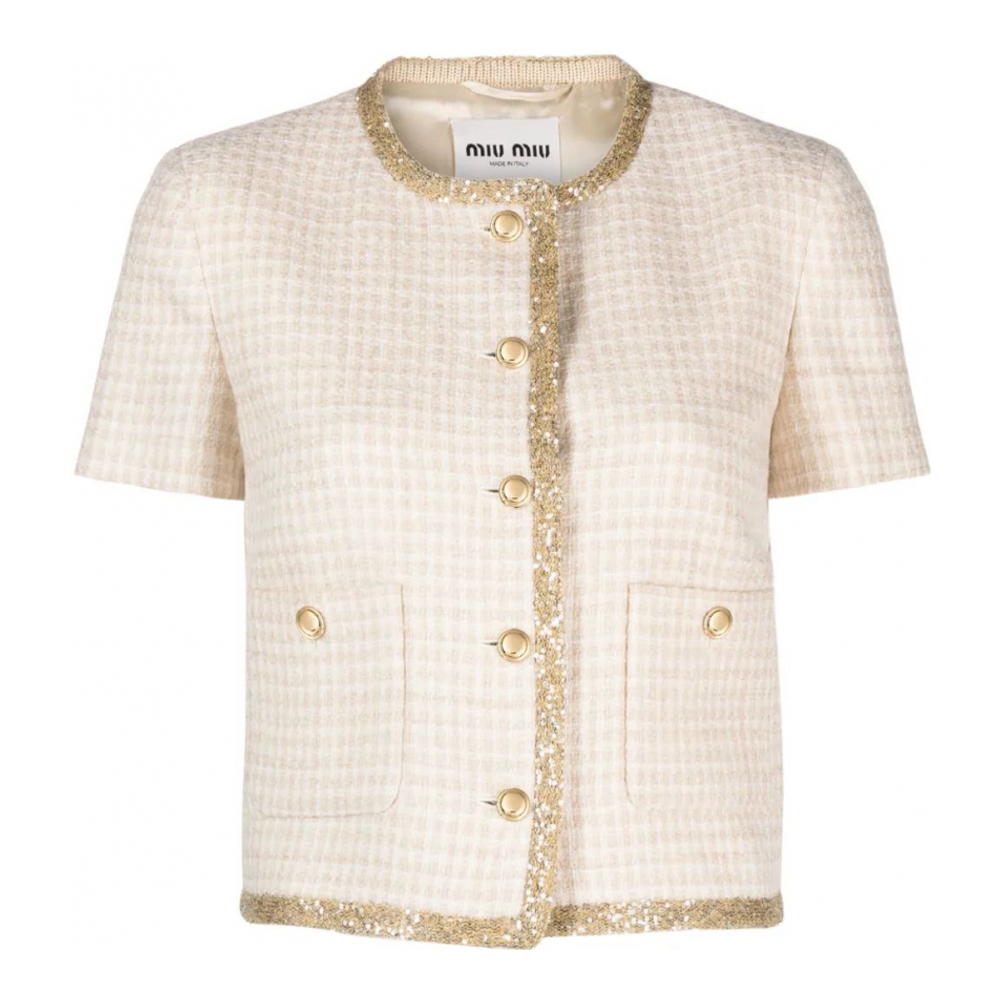 Veste 'Check-Pattern Tweed' pour Femmes