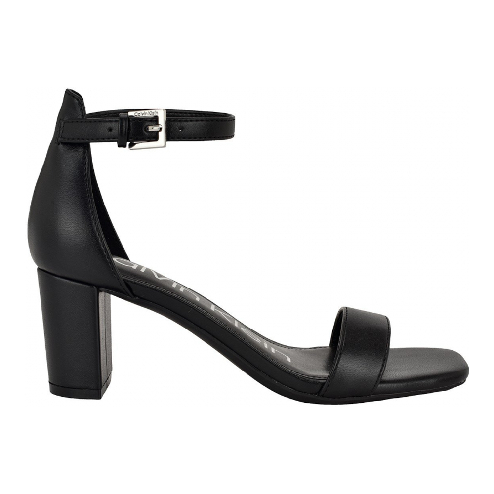 Women's 'Nolene Ankle Strap Square-Toe Block Heel' Sandals