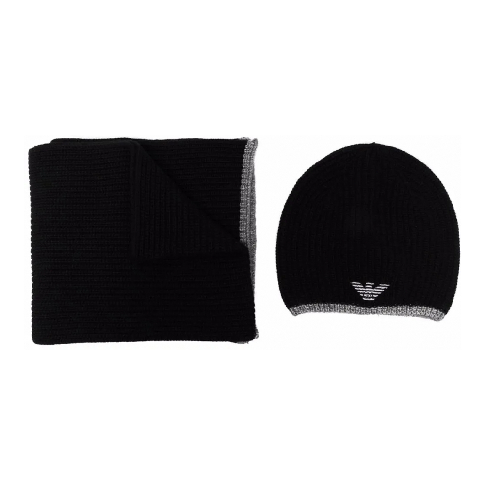 Ensemble bonnet et écharpe 'Embroidered Logo' pour Hommes