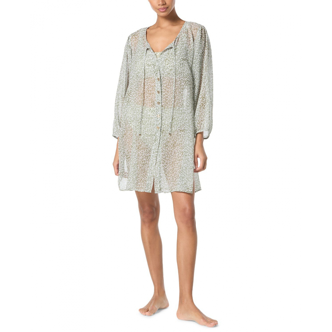 Tunique 'Printed Button-Front' pour Femmes