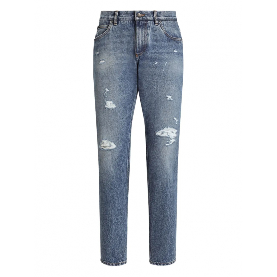 Men's 'Distressed Logo-Plaque' Jeans