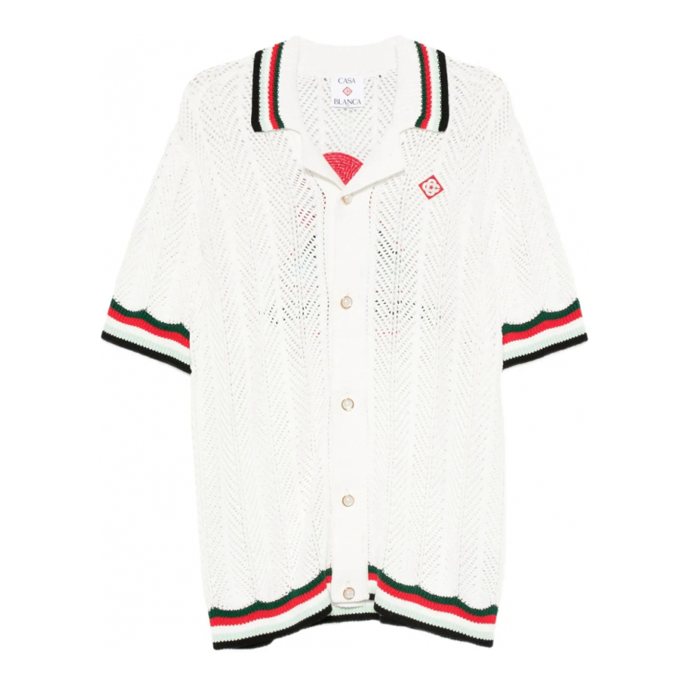 Chemise à manches courtes 'Logo-Embroidered' pour Hommes