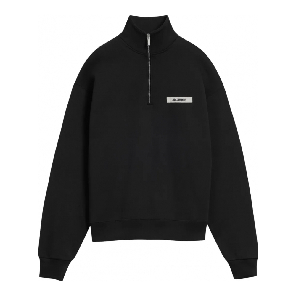 Sweatshirt 'Half-Zip Logo-Patch' pour Hommes