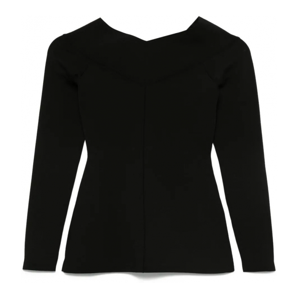 Top à manches longues 'Boat-Neck' pour Femmes