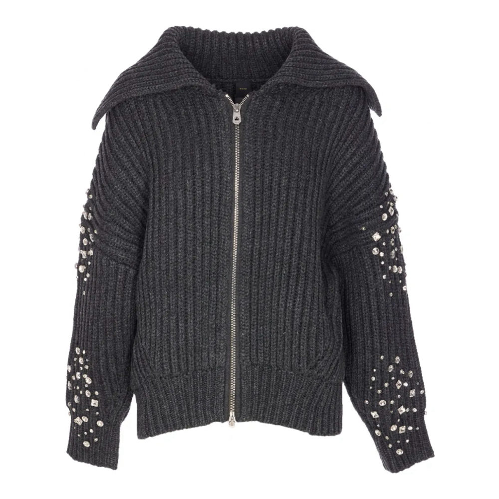 Cardigan 'Crystal-Embellished Ribbed' pour Femmes