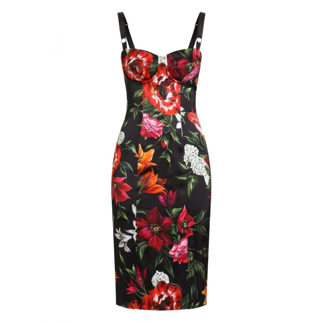 Robe Midi 'Floral-Print Corset' pour Femmes