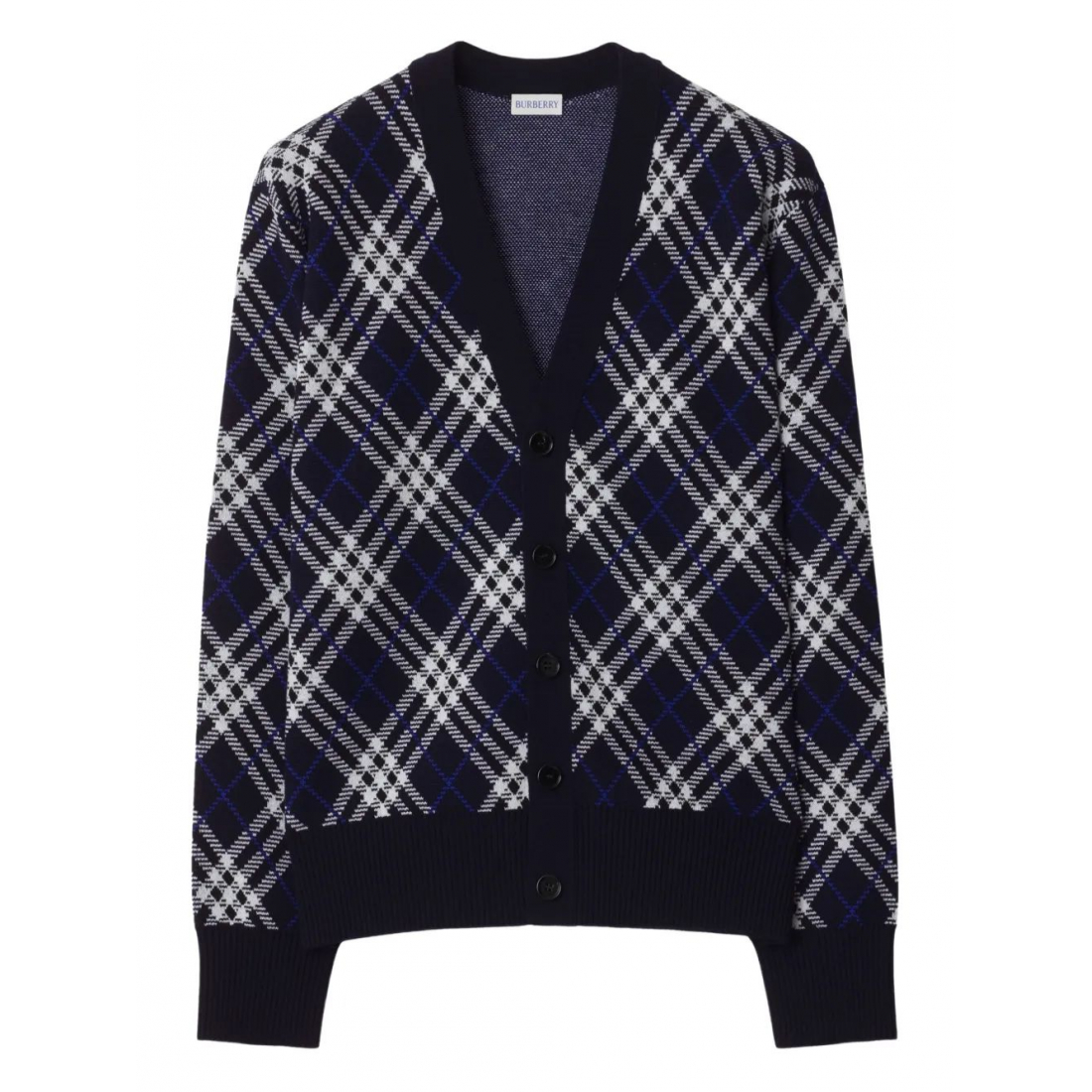 'Check-Pattern' Strickjacke für Herren