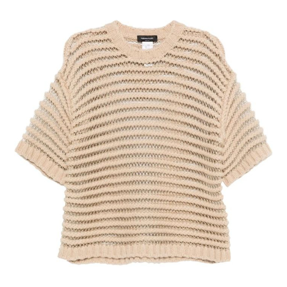 Top à manches courtes 'Open-Knit' pour Femmes