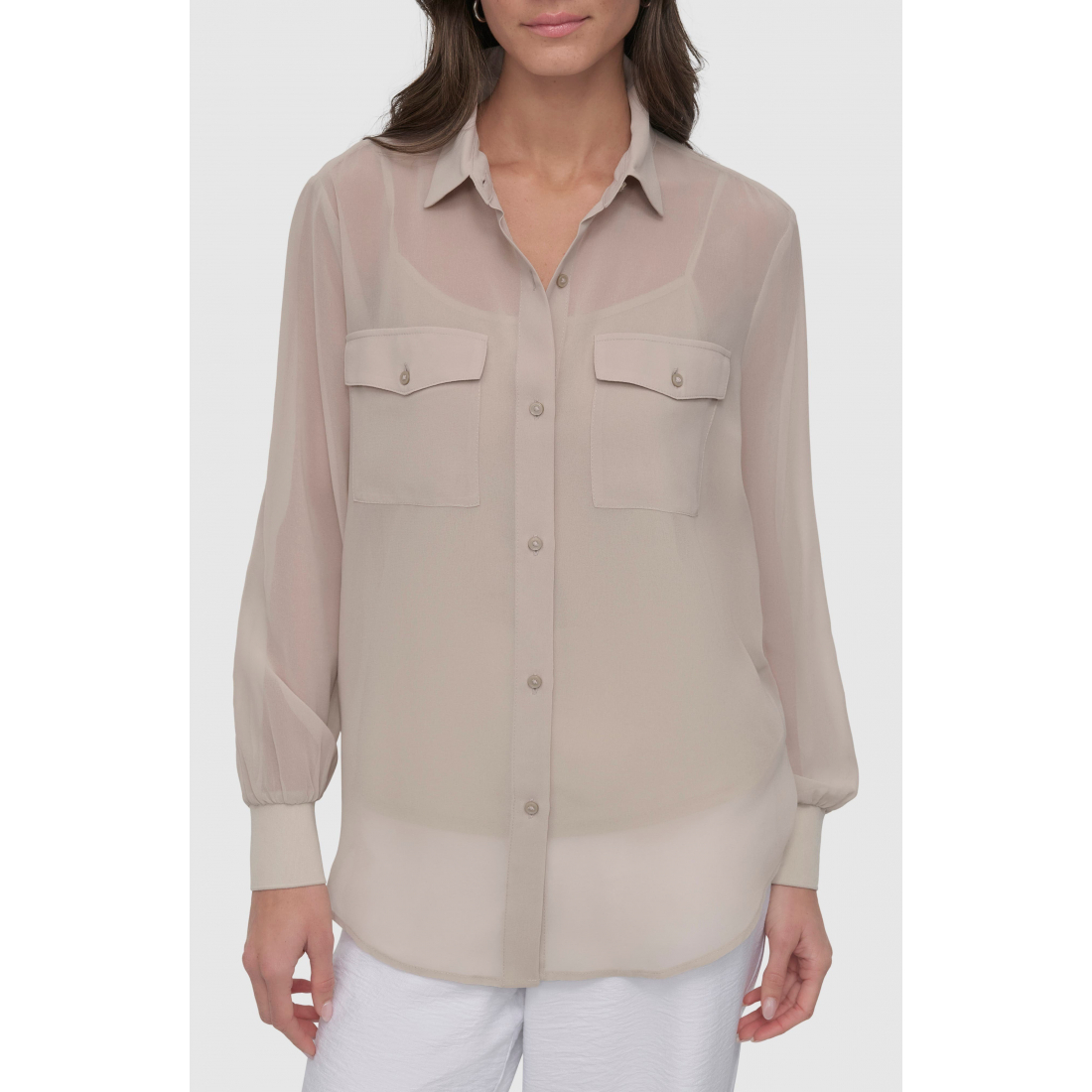 Chemise 'Chiffon Button-Up' pour Femmes