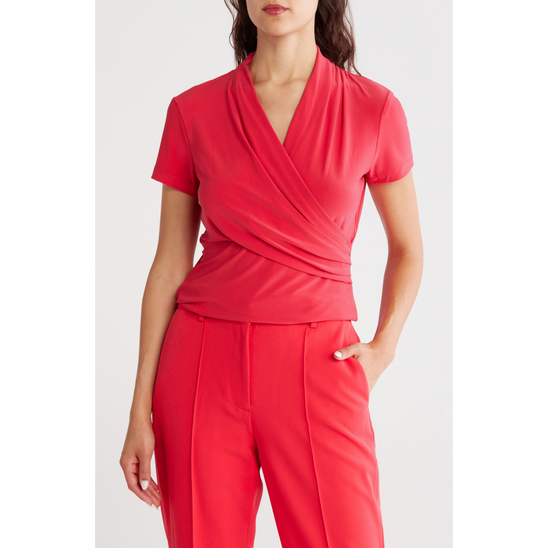 Top à manches courtes 'Draped Knit' pour Femmes