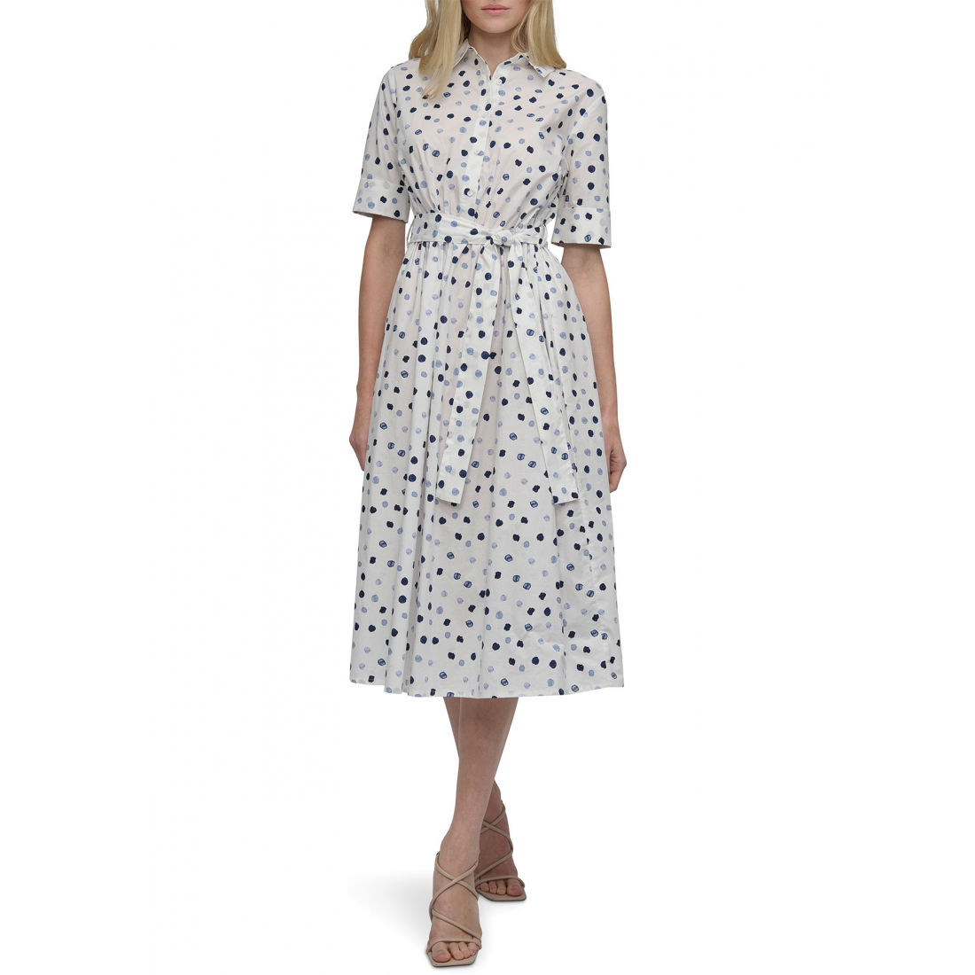 Robe chemise 'Short Sleeve Dot Print' pour Femmes