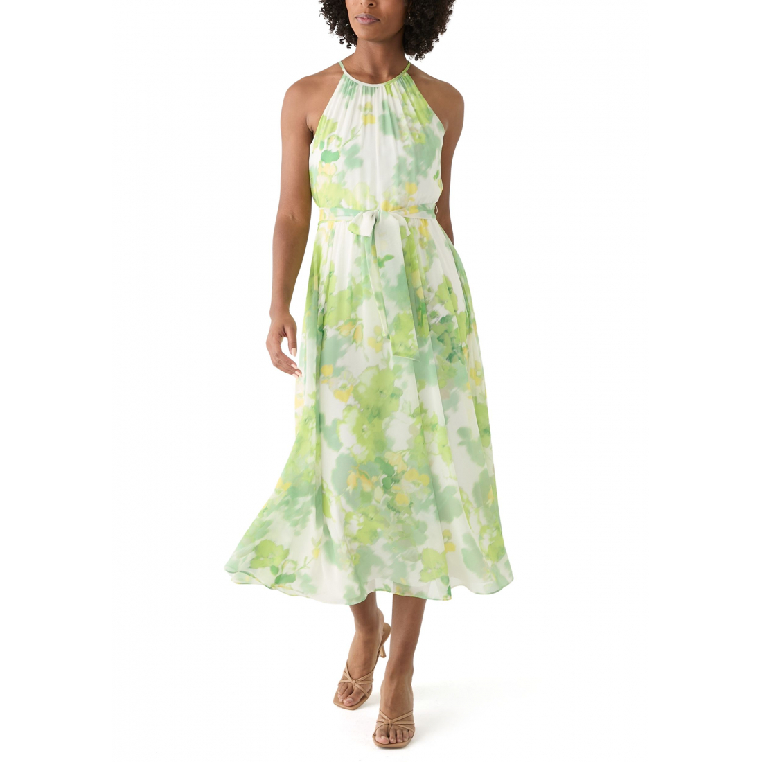 Robe Midi 'Sleeveless Halter Floral Print' pour Femmes