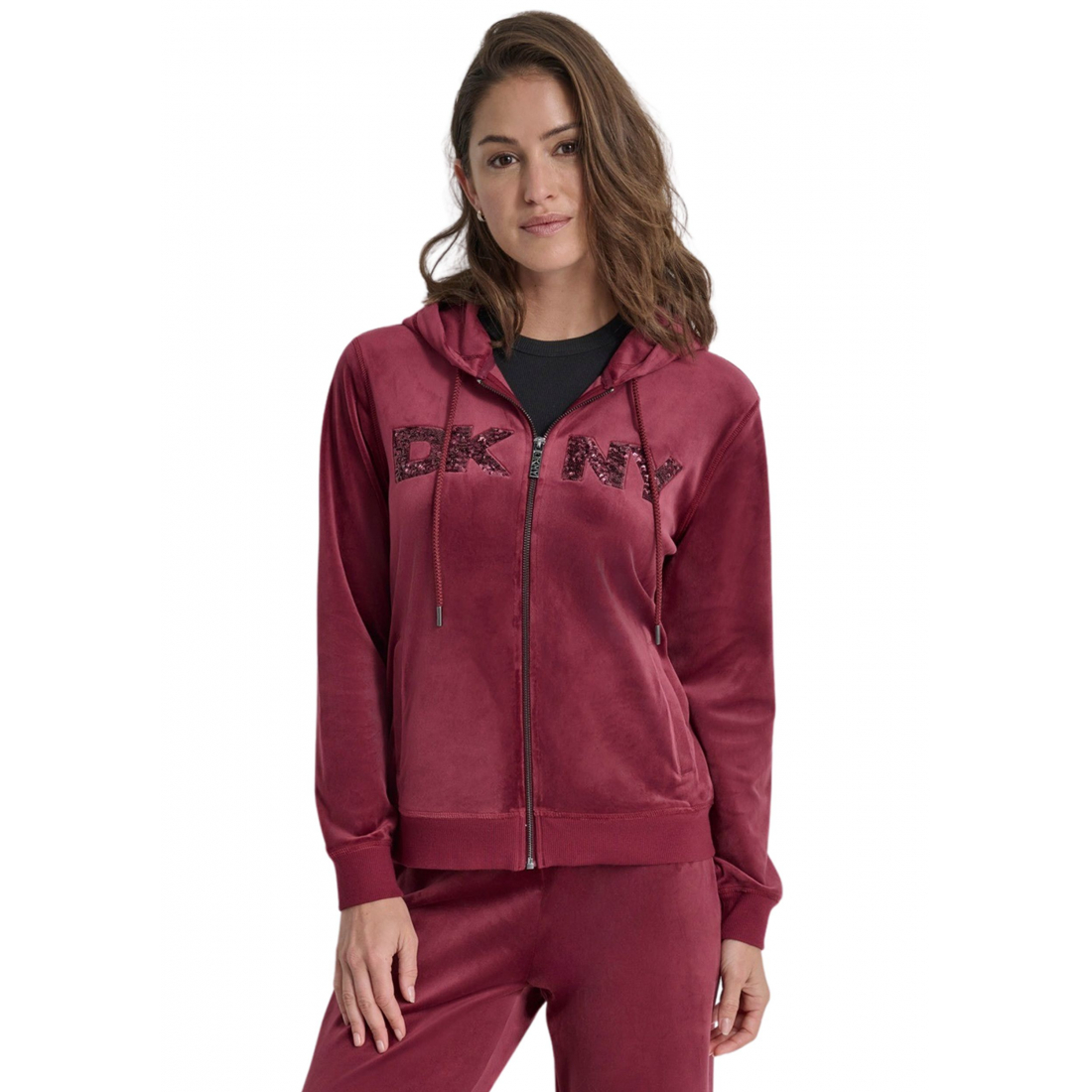 Sweatshirt à capuche  'Sequined Logo Velour' pour Femmes