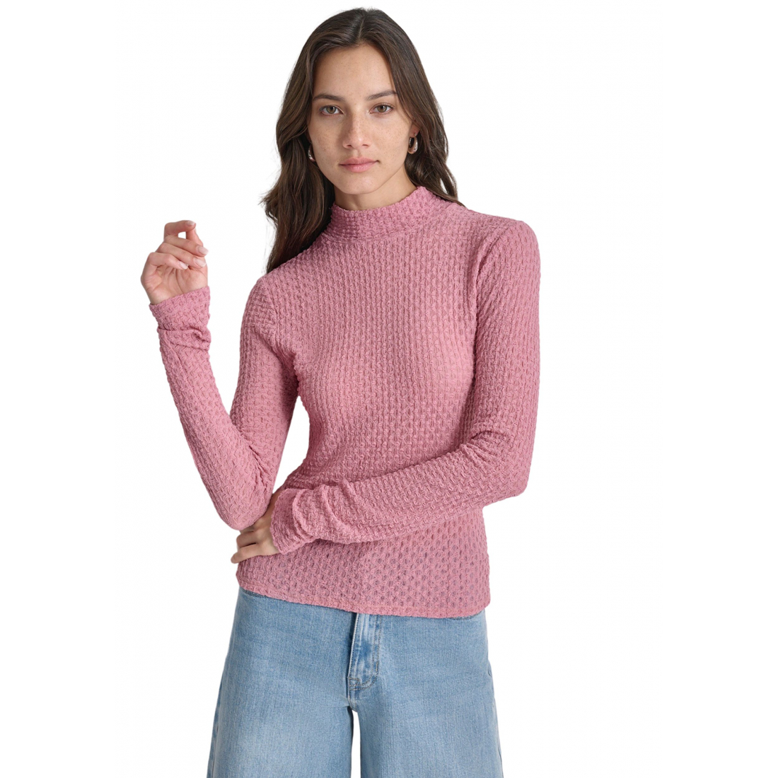Top à manches longues 'Pebble Mock Neck' pour Femmes