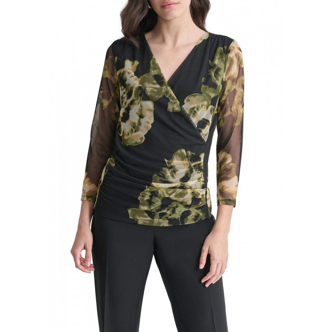 Top à manches longues 'Printed Wrap' pour Femmes