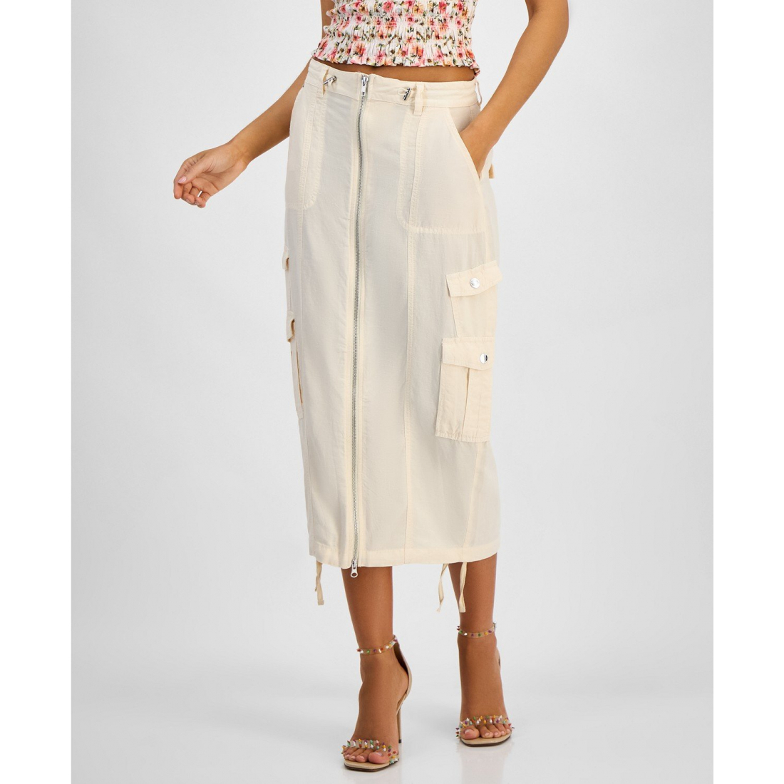 Jupe Midi 'Casey Zippered Cargo' pour Femmes