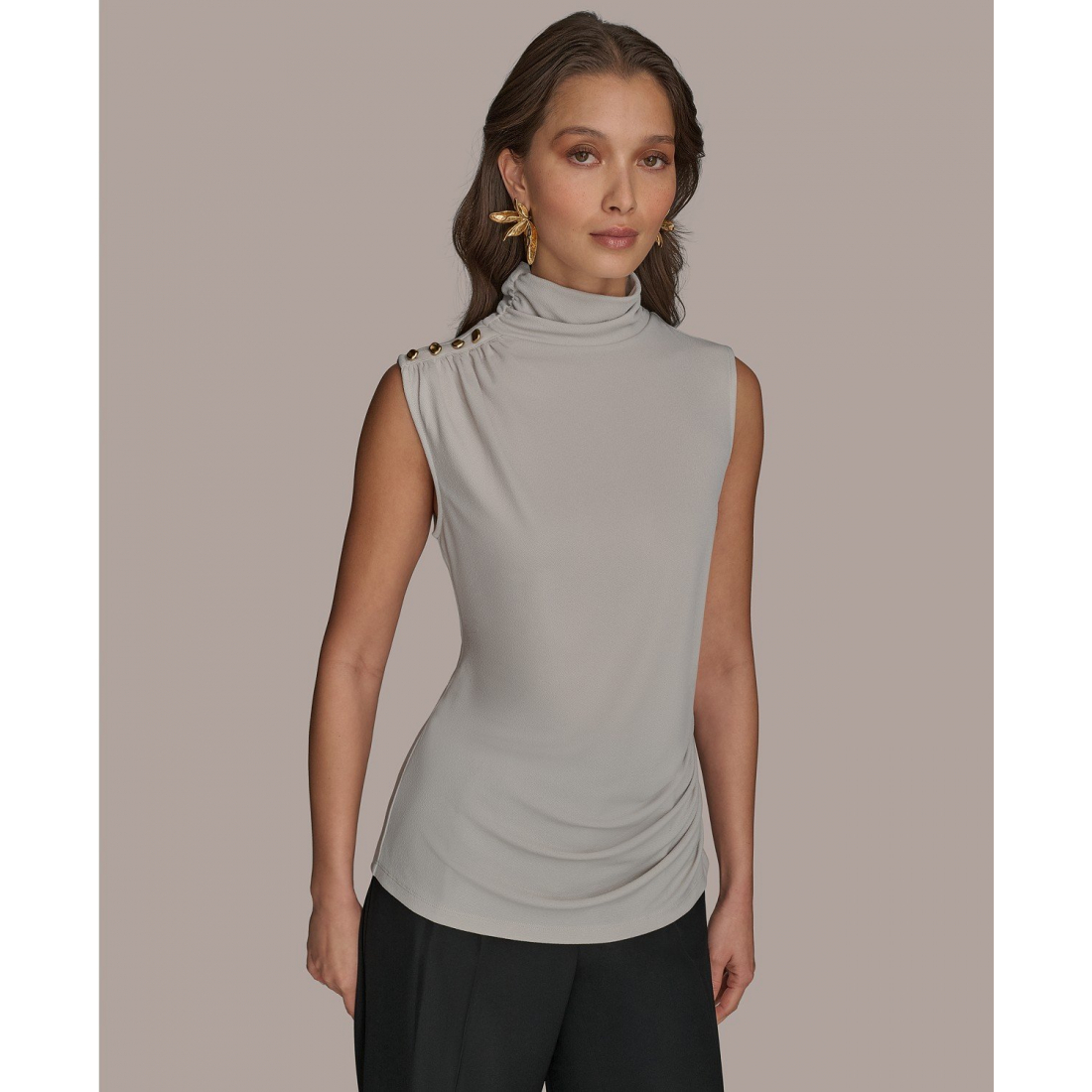 Top 'Sleeveless Mock Neck' pour Femmes