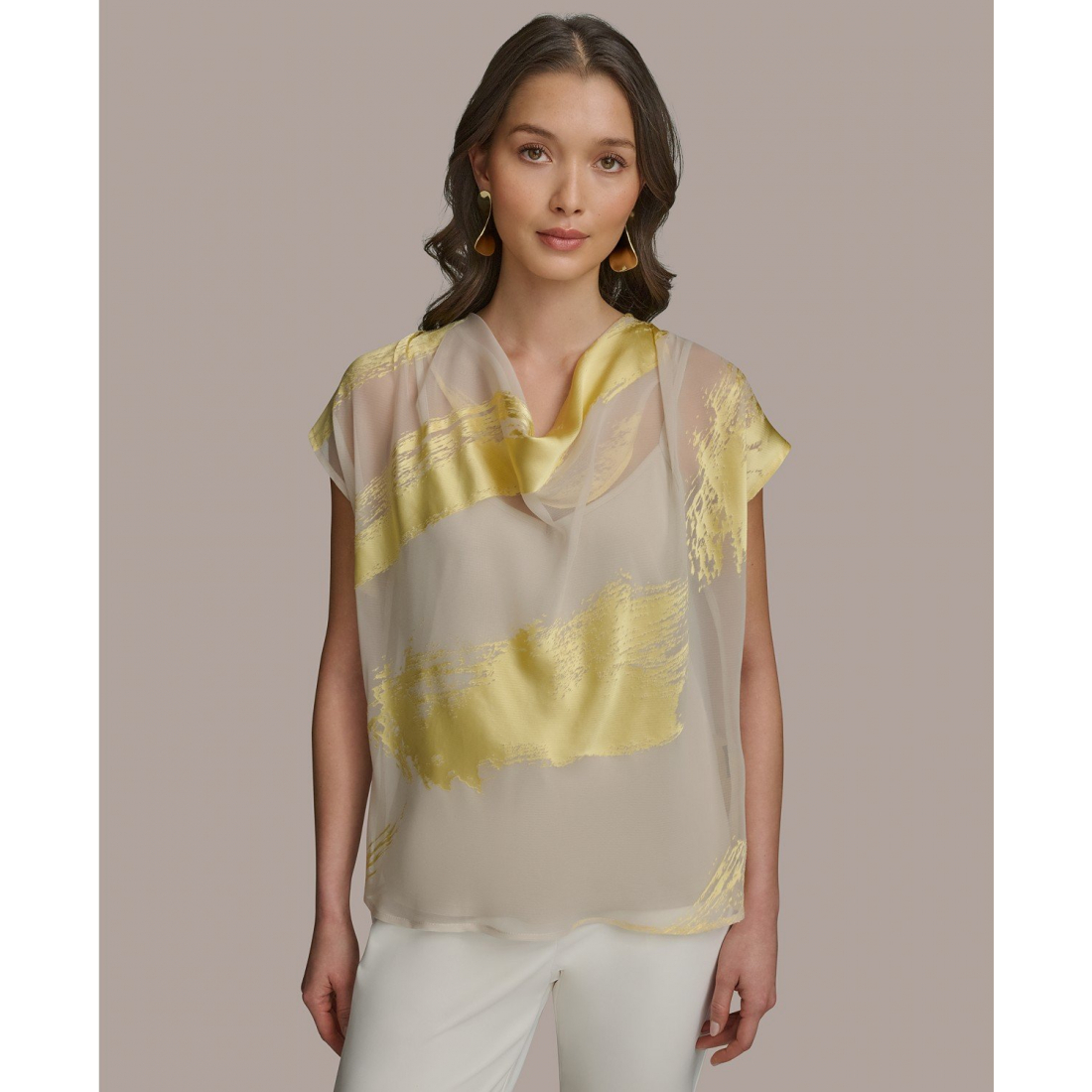 Blouse 'Printed Cap-Sleeve' pour Femmes