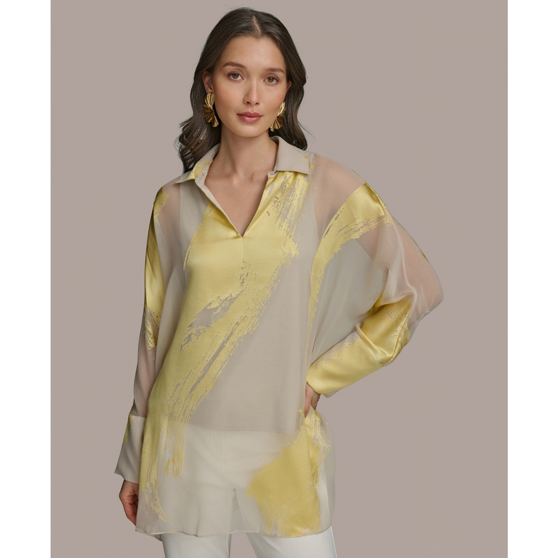 Blouse 'Brushstroke Burnout' pour Femmes