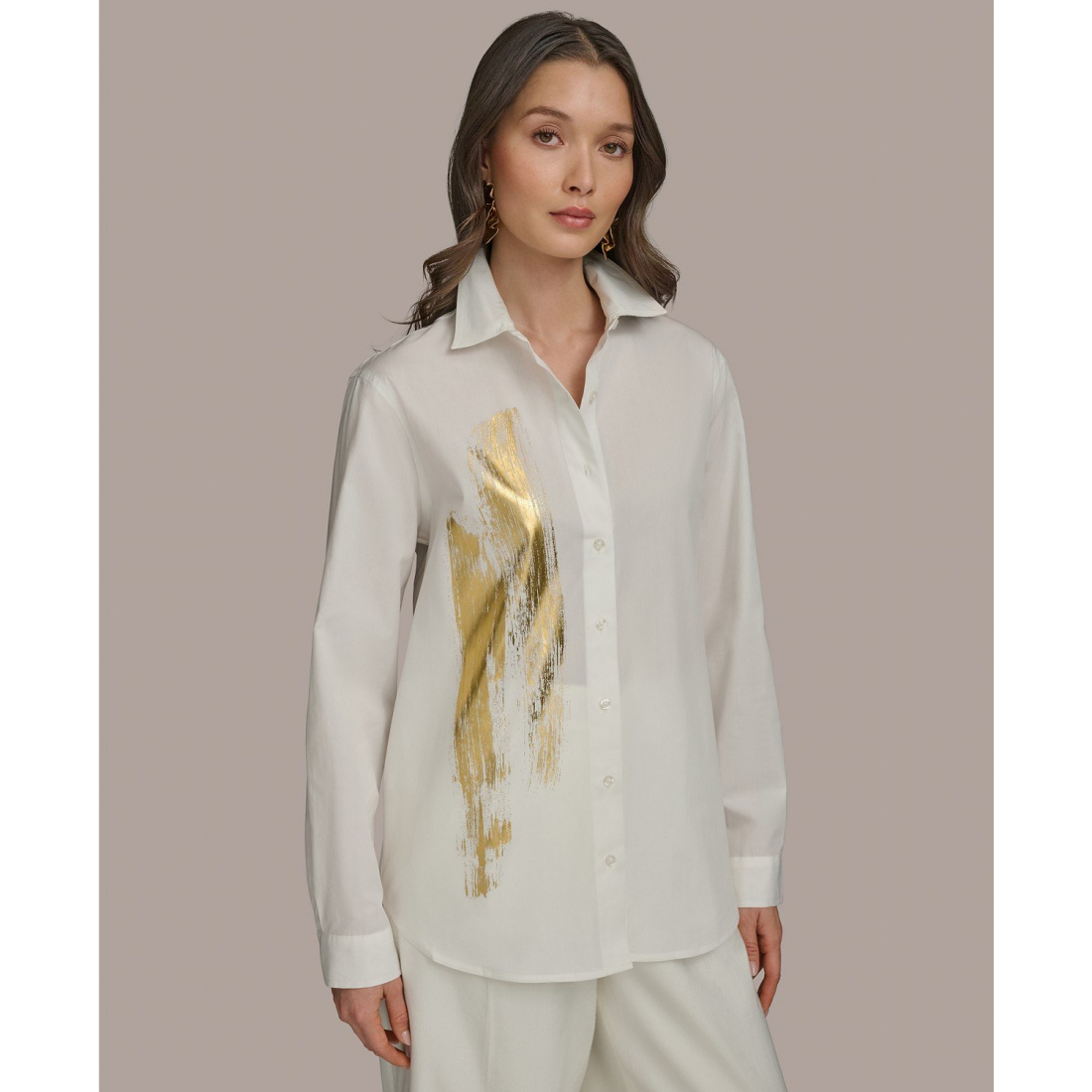 Chemise 'Metallic Brushstroke Button Down' pour Femmes