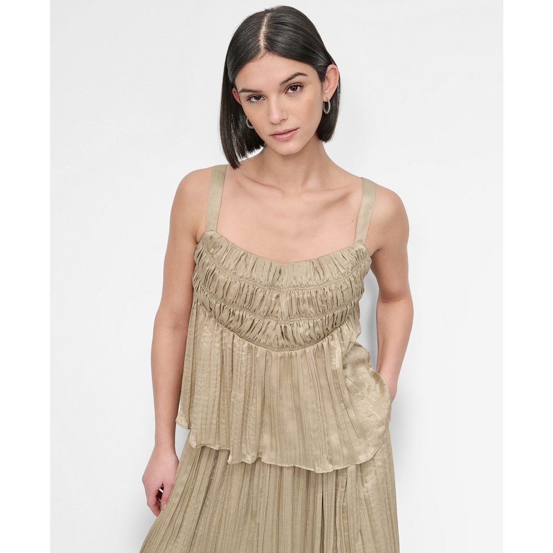 Haut sans manches 'Crushed Crease Smocked Sleeveless Top' pour Femmes