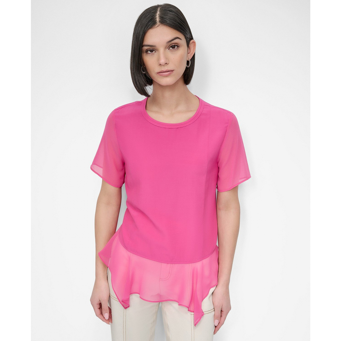 Top à manches courtes 'Handkerchief-Hem' pour Femmes