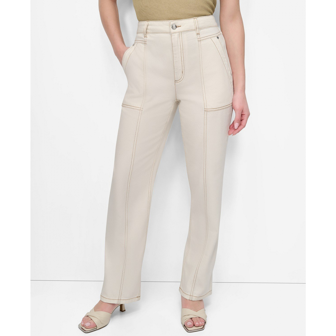 Women's 'Contrast-Stitch Denim' Trousers