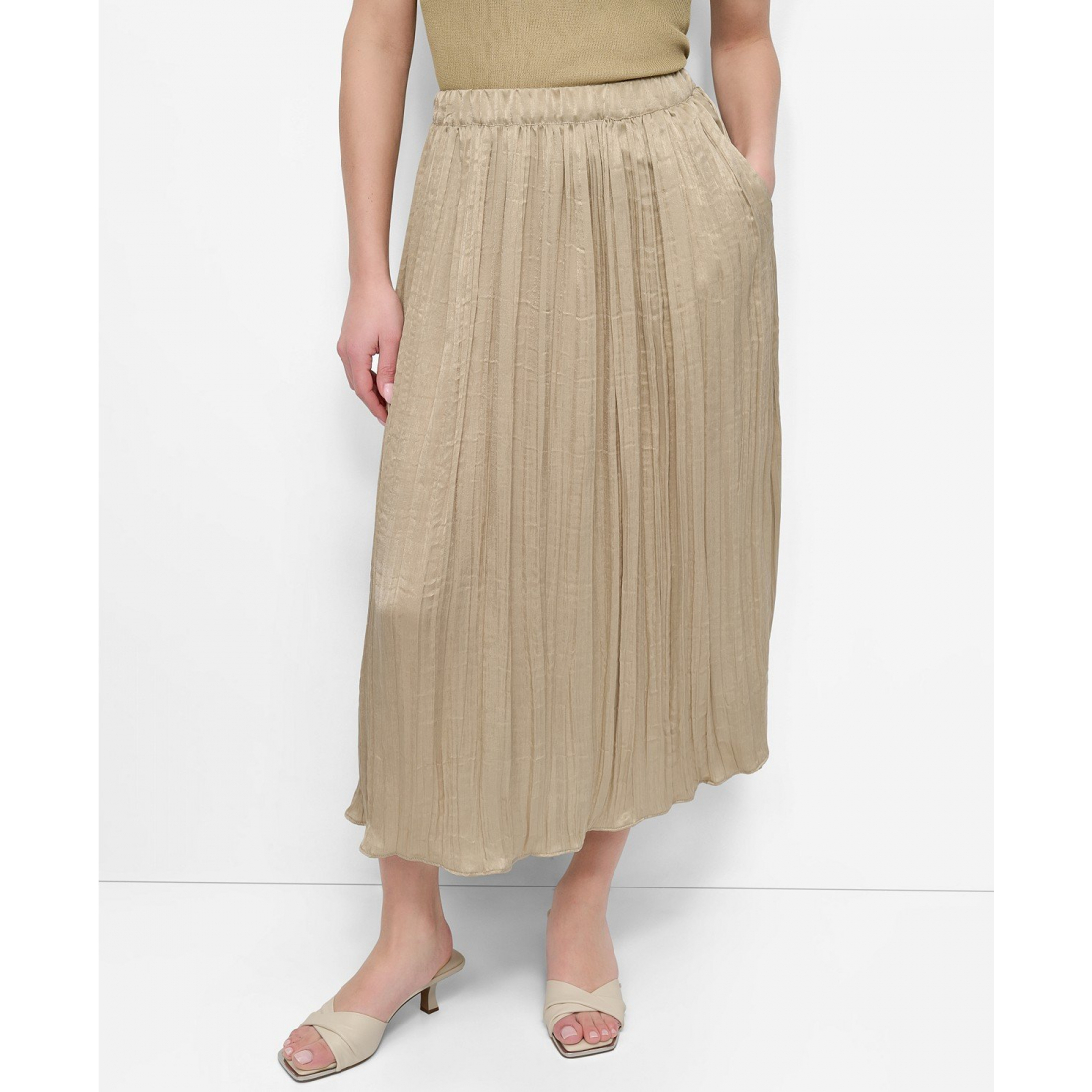 Jupe Midi 'Crushed Crease Pull-On' pour Femmes