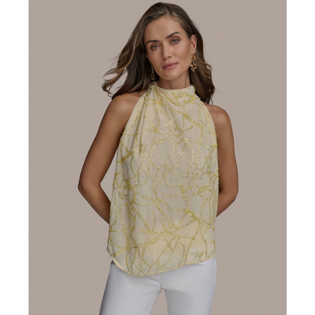 Top dos nu 'Sequin Embellished Sleeveless' pour Femmes