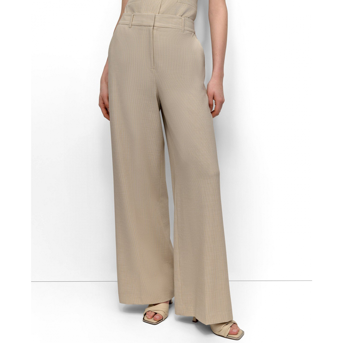 Pantalon 'Seersucker High Rise Wide-Leg' pour Femmes