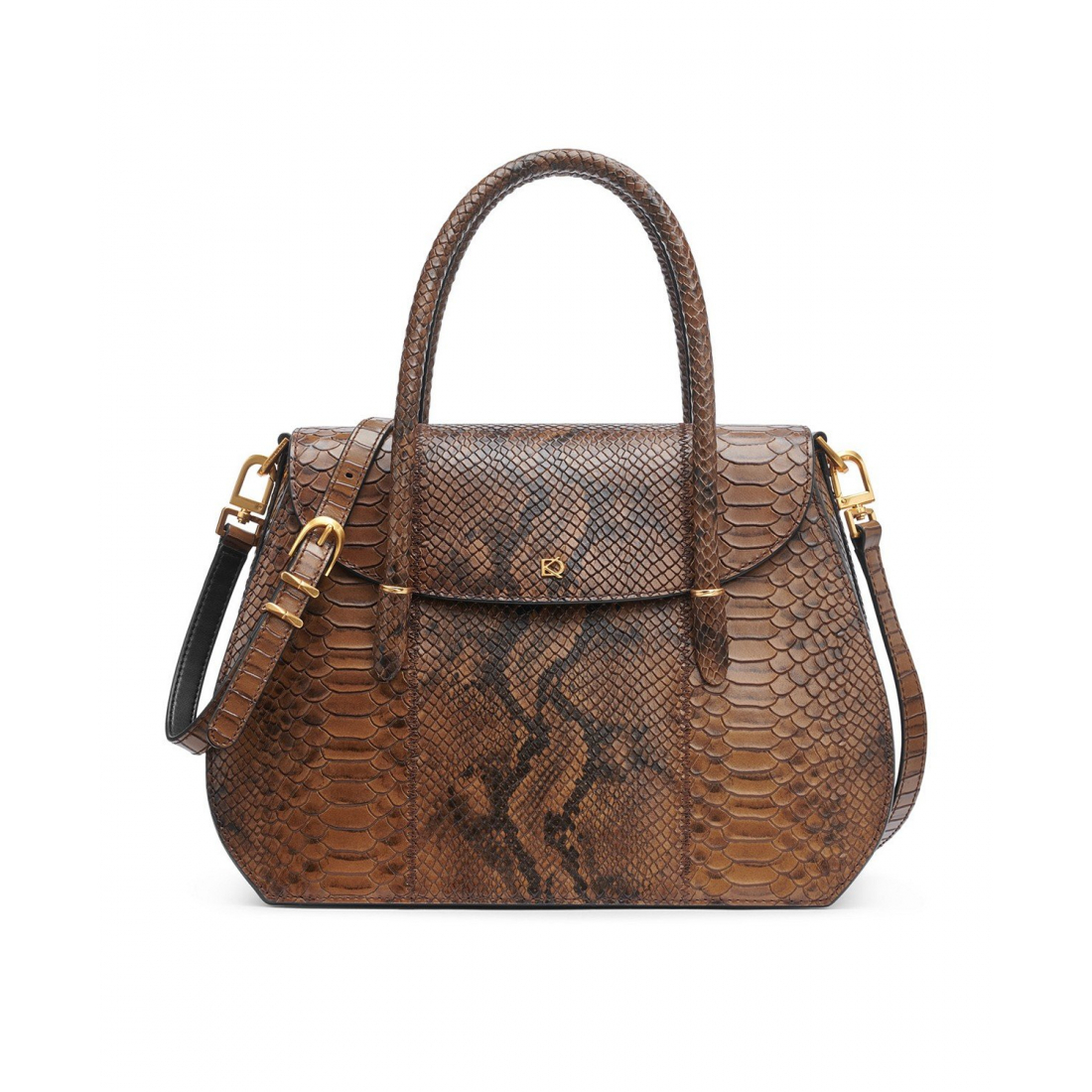 Women's 'Bellerose Double Top Handle Python' Satchel
