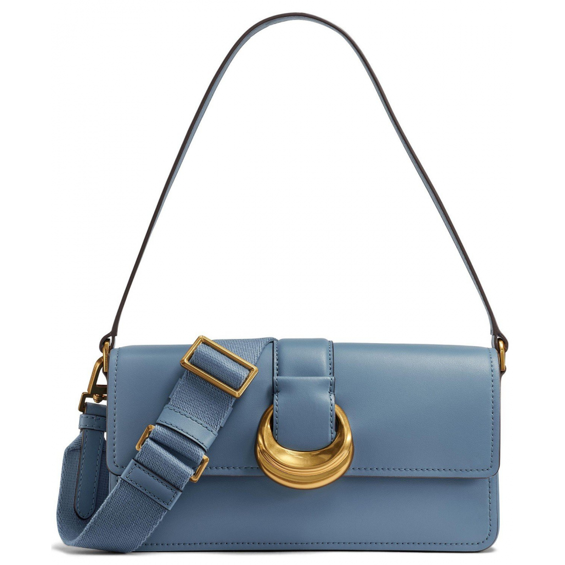 Women's 'Valley Stream Leather Bucklewith Removable Strap' Shoulder Bag