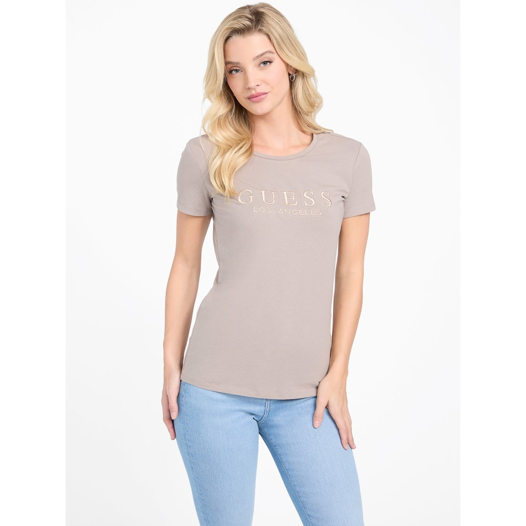 'Lizza Embroidered Logo' T-Shirt für Damen