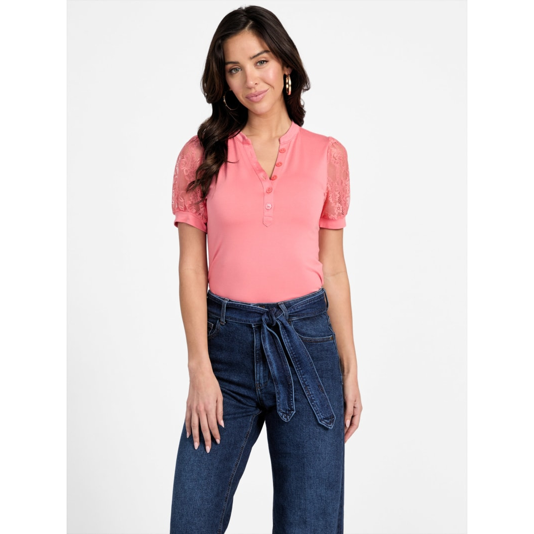 Top 'Stacy Lace Sleeve' pour Femmes