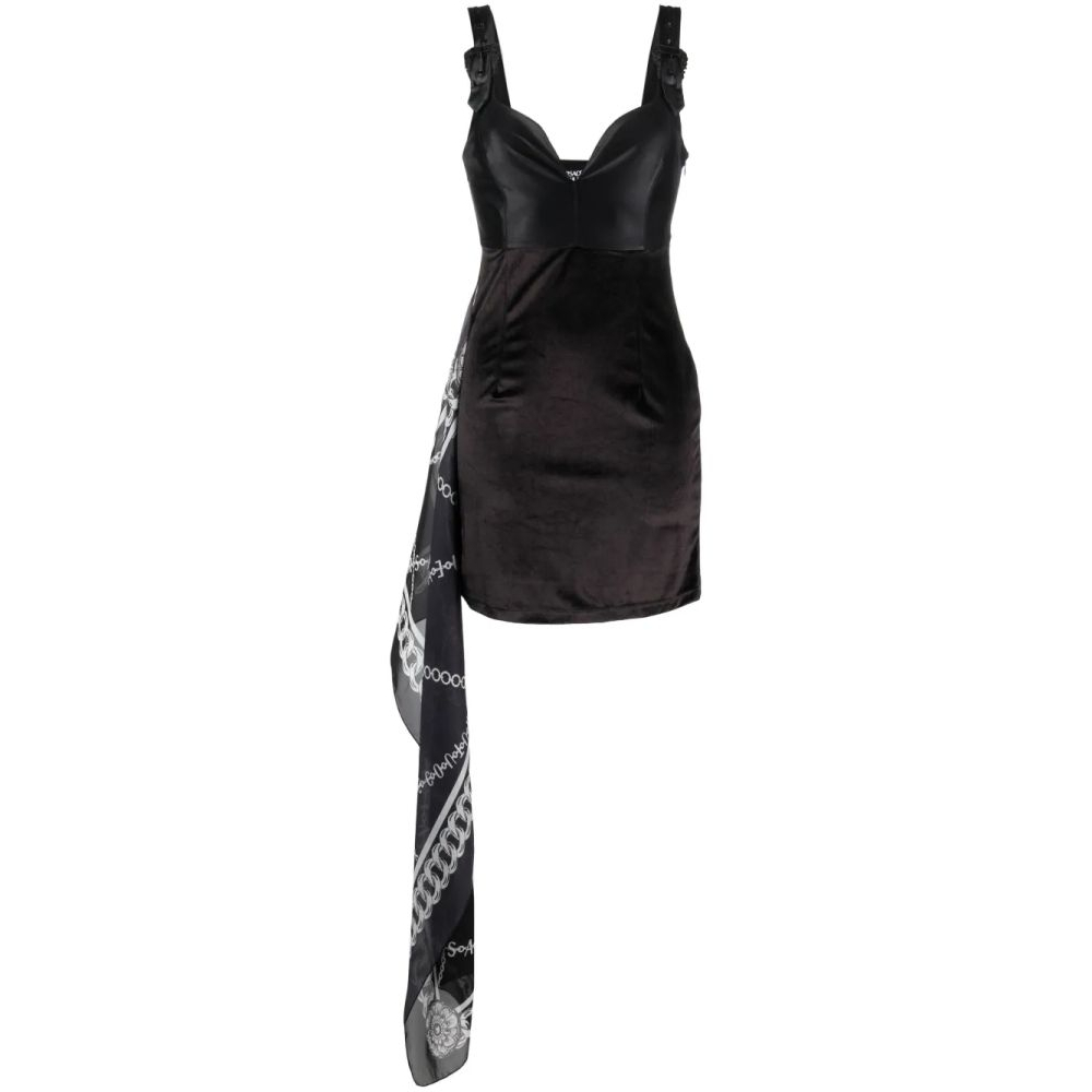 Women's 'Chain Link-Print Scarf-Detail' Mini Dress