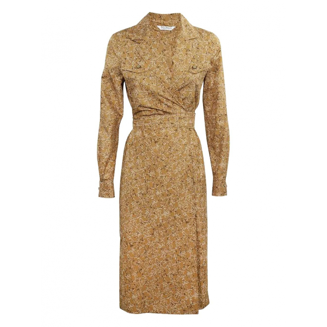 Women's 'Wrap-Around Logo-Print' Long-Sleeved Dress