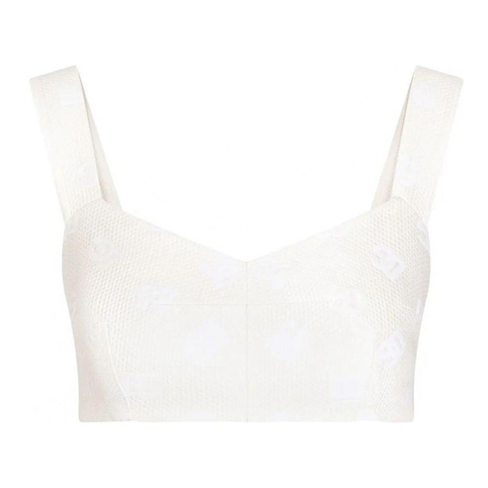 Crop Top 'DG-Logo Jacquard Corset' pour Femmes