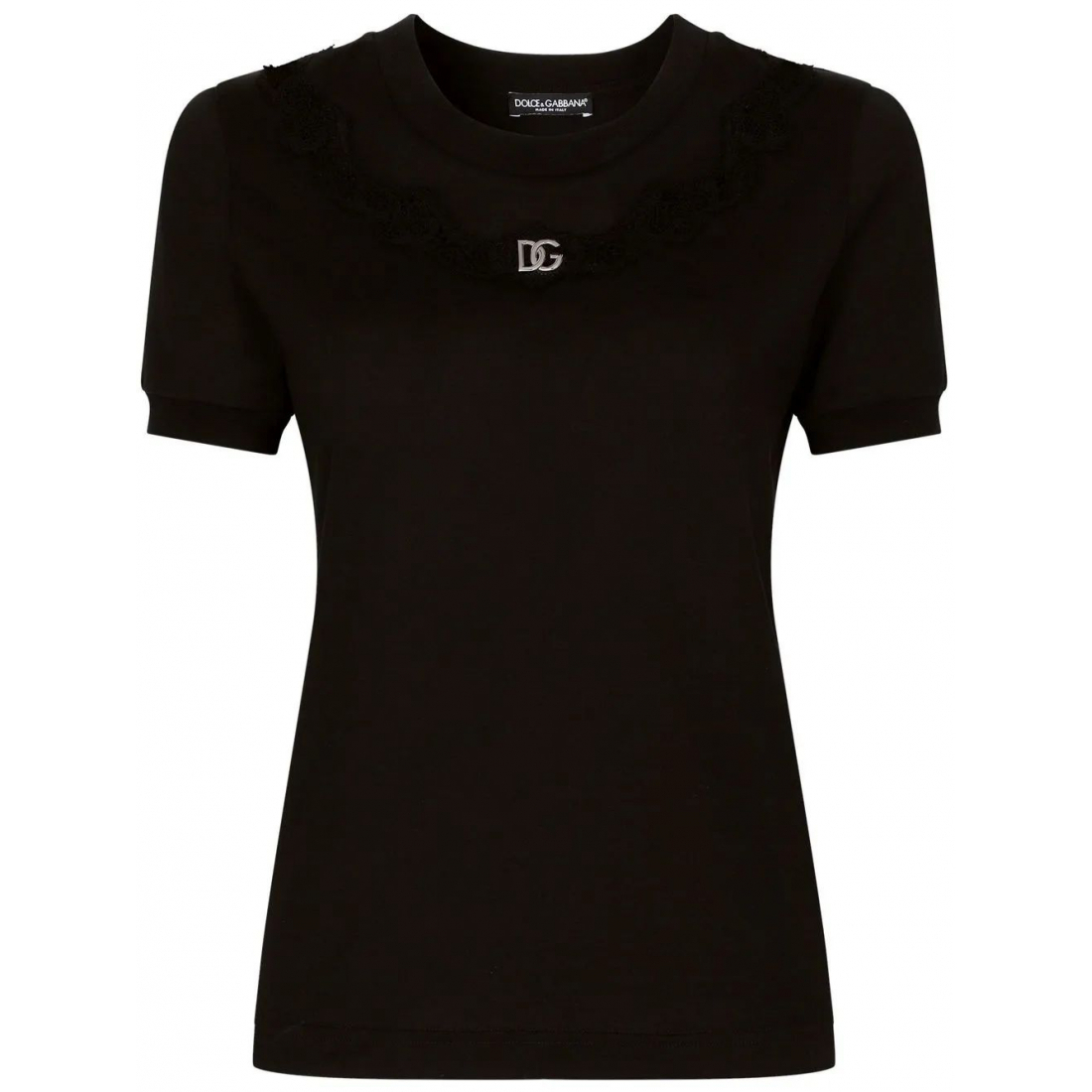 T-shirt 'DG-Logo Lace-Trim' pour Femmes