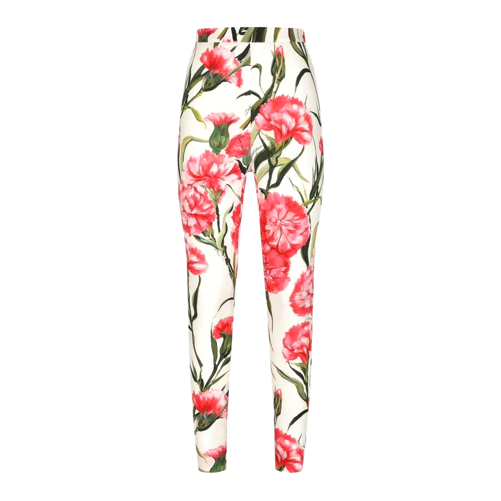 Leggings 'Floral Print High-Waist Silk' pour Femmes