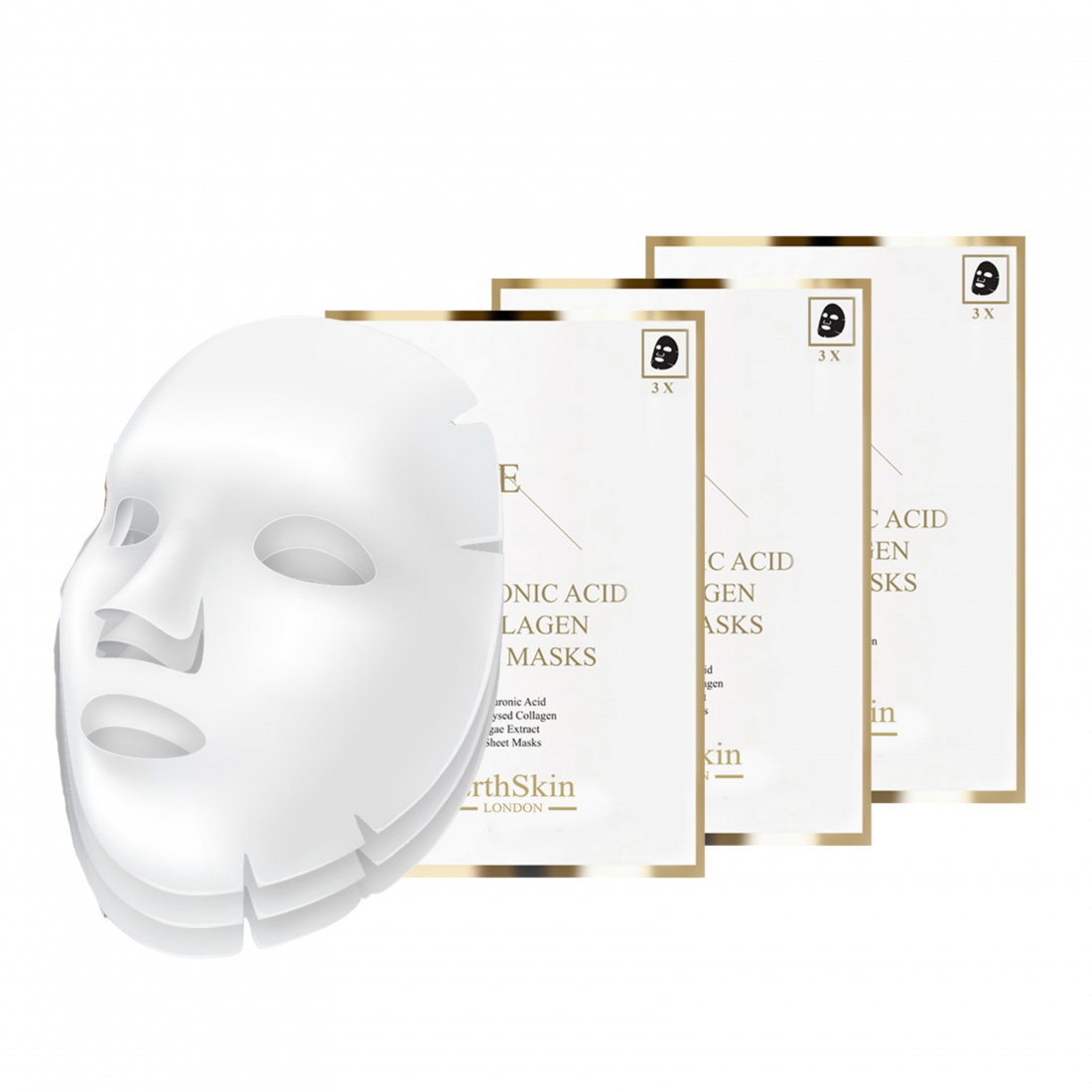 'Hyaluronic Acid & Collagen' Maskenblatt-Set - 3 Stücke