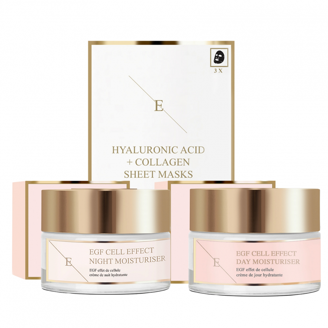 Coffret de soins du visage 'EGF Cell Effect + Hyaluronic Acid & Collagen' - 3 Pièces