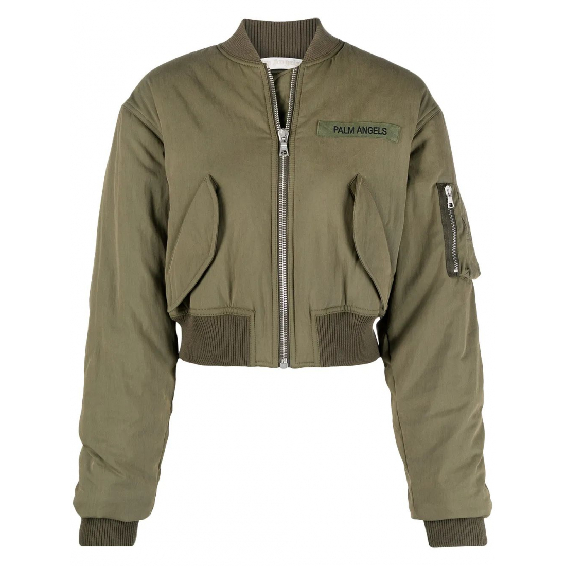 Blouson bomber 'Cropped Logo-Patch' pour Femmes