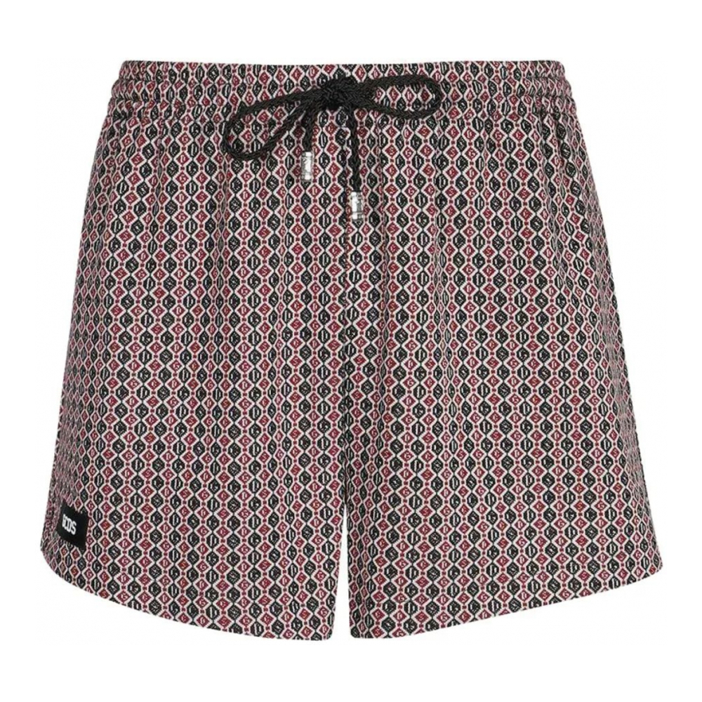 'Geometric-Pattern Drawstring' Shorts für Herren