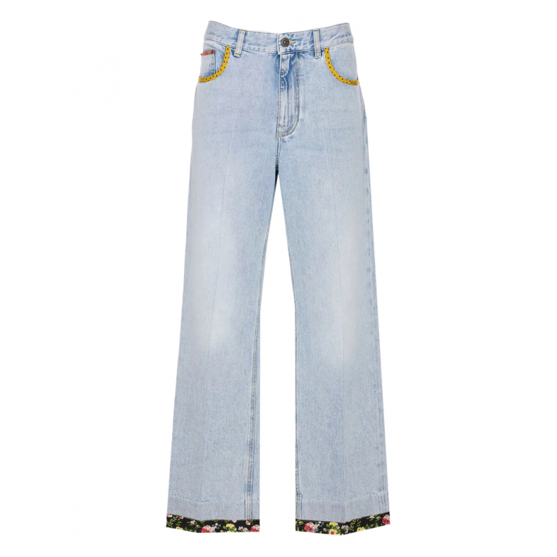 Jeans 'Floral-hem embroidered' pour Femmes