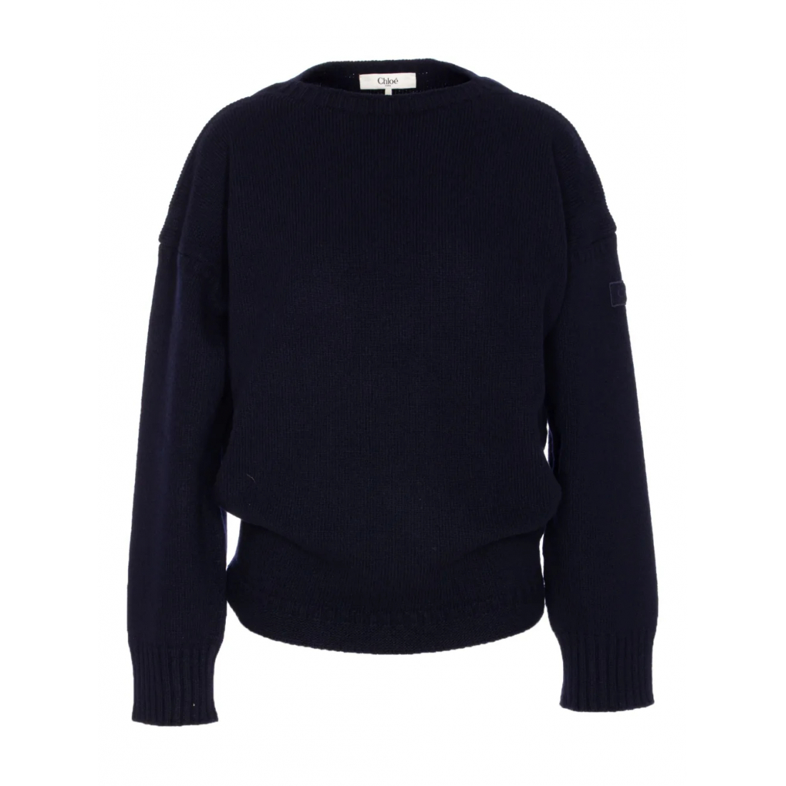 Pull 'Crew-Neck Patch-Logo' pour Femmes